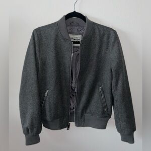 NWOT Unisex Levi Strauss & Co Grey Wool Bomber Jacket